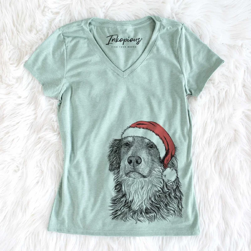 Santa Ranger the Mixed Breed - Women's V-neck Shirt-- Anti-Shrink Durable Soft