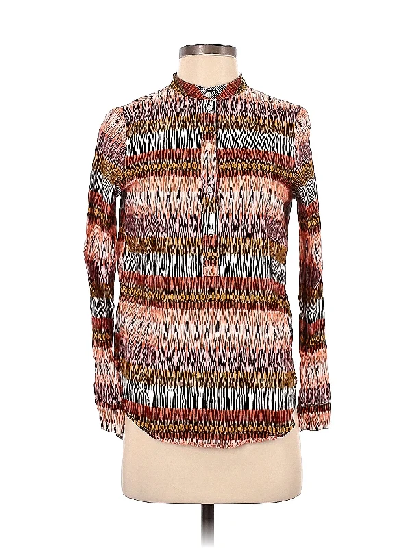 Long Sleeve Blouse Elegant Embroidery Blouse
