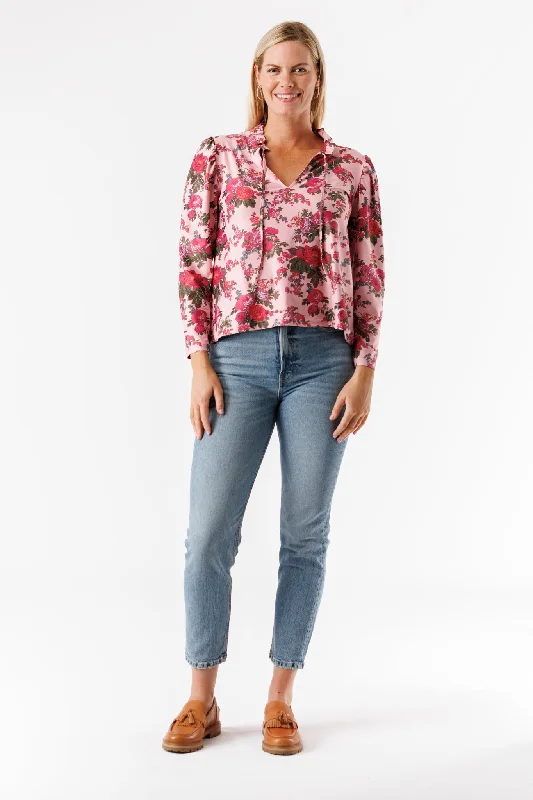 The Rosie Blouse - Let Them Eat Cake Satin Long Blouse