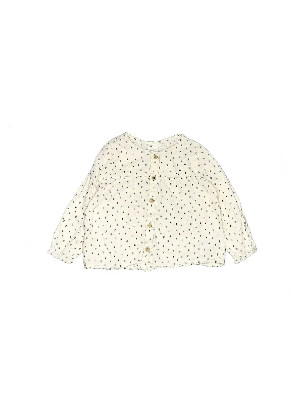Long Sleeve Blouse Sheer Mesh Blouse