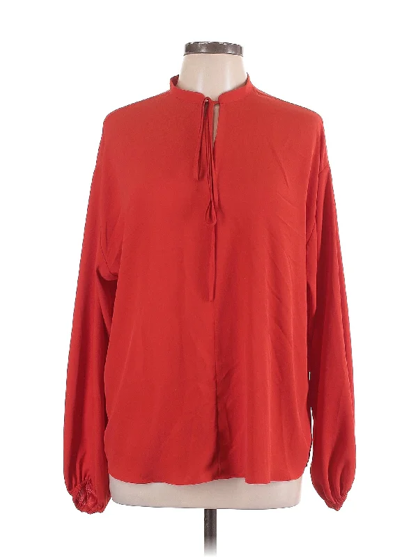 Long Sleeve Blouse Oversized Silk Blouse
