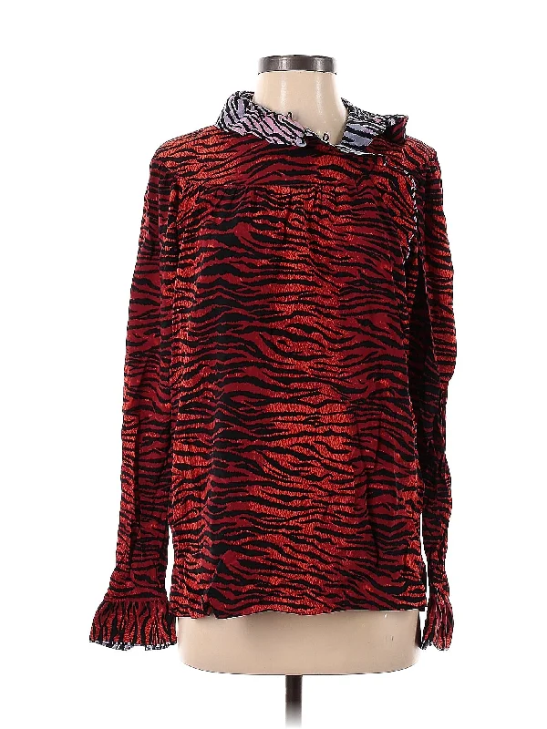 Long Sleeve Blouse Oversized Silk Blouse