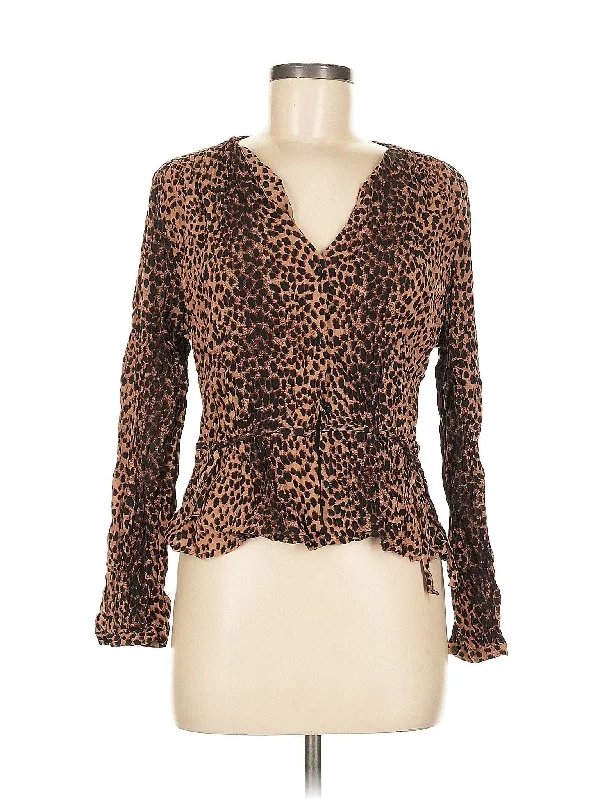 Long Sleeve Blouse Lightweight Chiffon Blouse