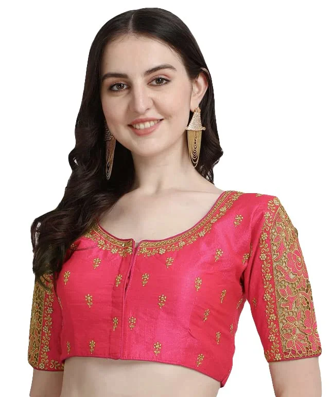 Women's Gajari Phantom Silk Readymade Blouse Chic Square Blouse