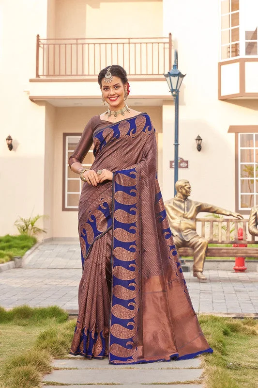 Women Banarasi Silk Woven Saree With Blouse Piece Relaxed Fit Blouse