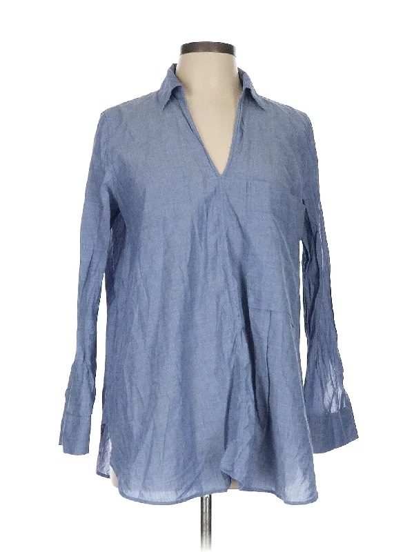 Long Sleeve Blouse Subtle Shimmer Blouse