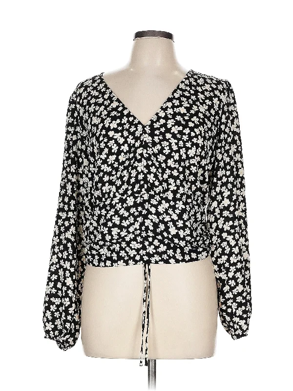 Long Sleeve Blouse Textured Cotton Blouse