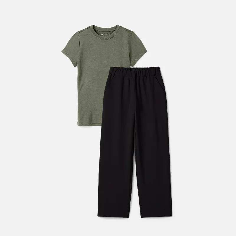 Women's Travel Pants + T-Shirt Bundle-- Cozy Warm Stylish