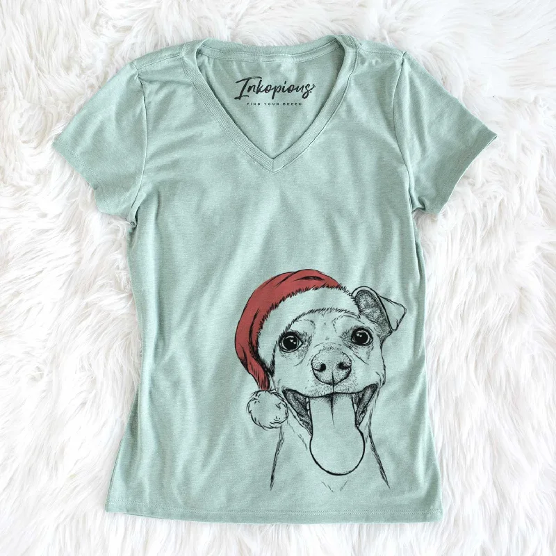 Santa Lemmie the Mixed Breed - Women's V-neck Shirt-- Collared Crew Neck Turtle Neck Santa Lemmie the Mixed Breed - Women's V-neck Shirt-- Collared Crew Neck Turtle Neck