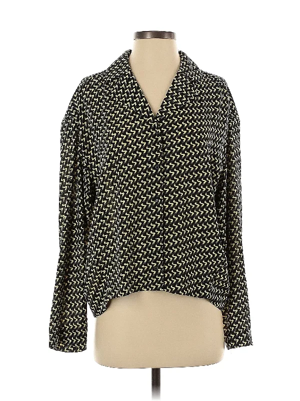Long Sleeve Blouse Silky Tunic Blouse