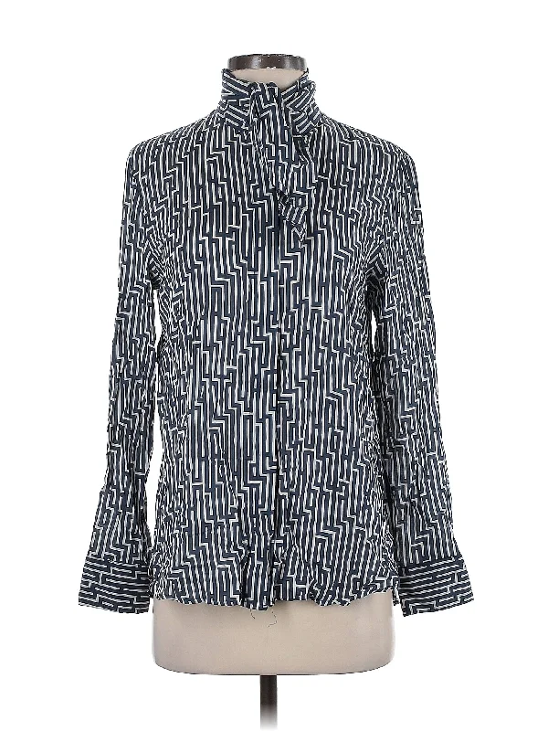 Long Sleeve Blouse Collared Satin Blouse