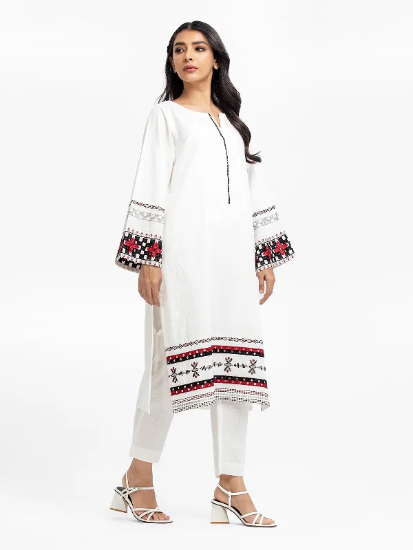 Pret 2Pc Embroidered Khaddar Shirt Trouser - EWTKE23-69423ST-- Asymmetrical Pockets Print Pret 2Pc Embroidered Khaddar Shirt Trouser - EWTKE23-69423ST-- Asymmetrical Pockets Print