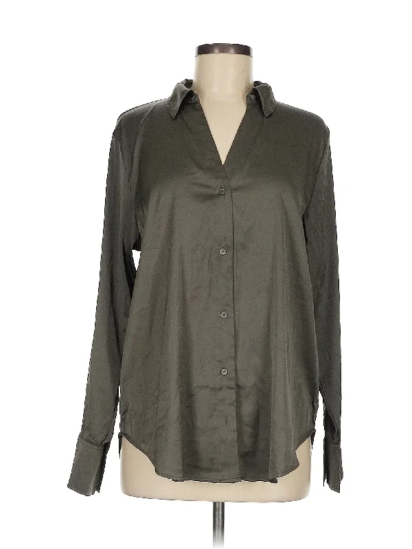 Long Sleeve Blouse Sheer Sleeve Blouse