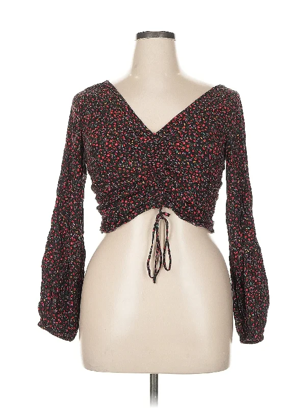 Long Sleeve Blouse Chic Square Blouse