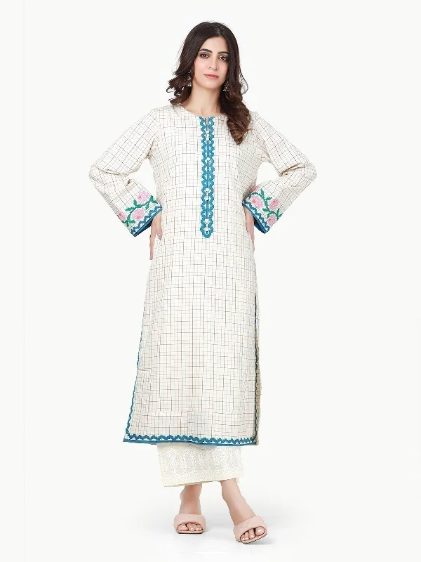 Pret 1Pc Embroidered Cotton Twill Shirt - EWTKE23-69282S-- Casual Formal Business