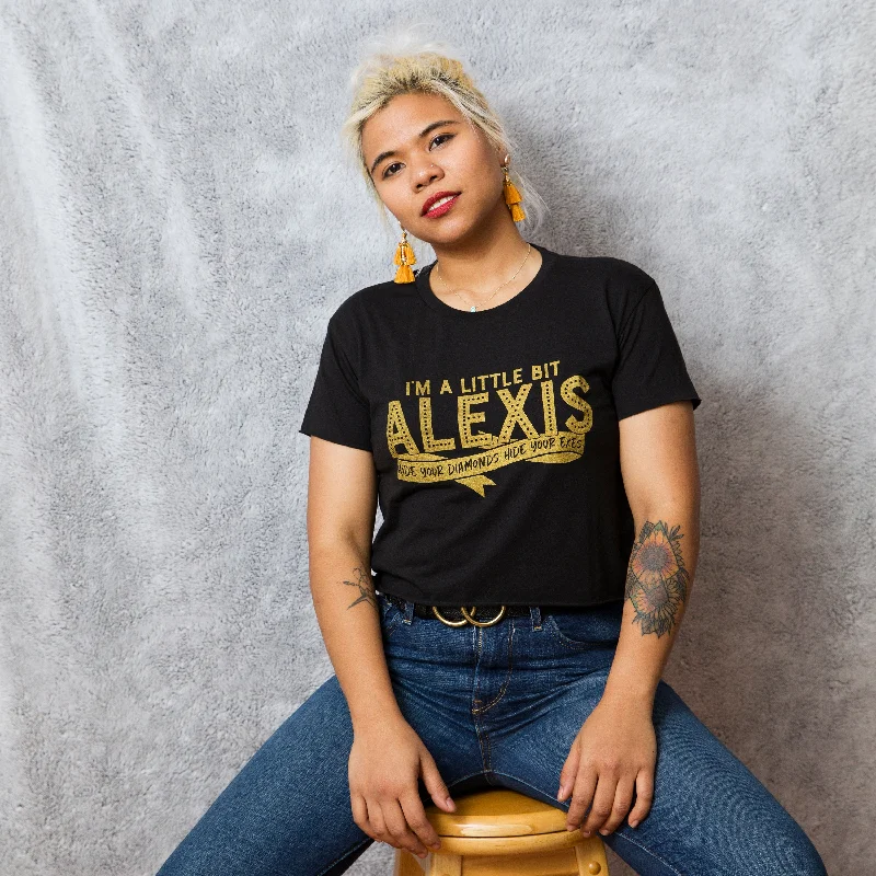 LITTLE BIT ALEXIS Women's crop shirt-- Striped Floral Plaid