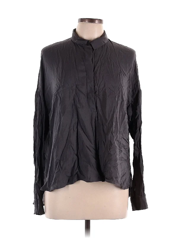 Long Sleeve Blouse Drape Neck Blouse
