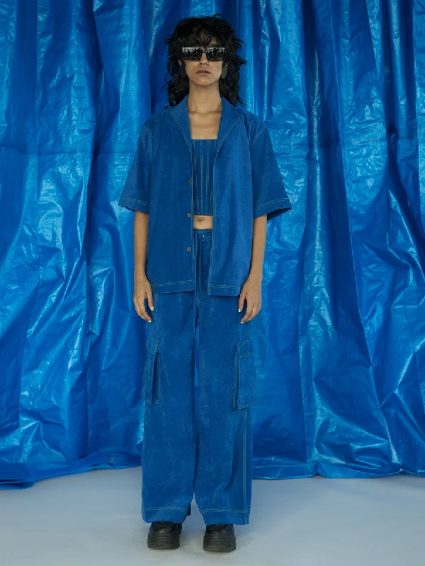Morni Bowling Shirt-- Mesh Fabric Canvas Fabric Denim Fabric