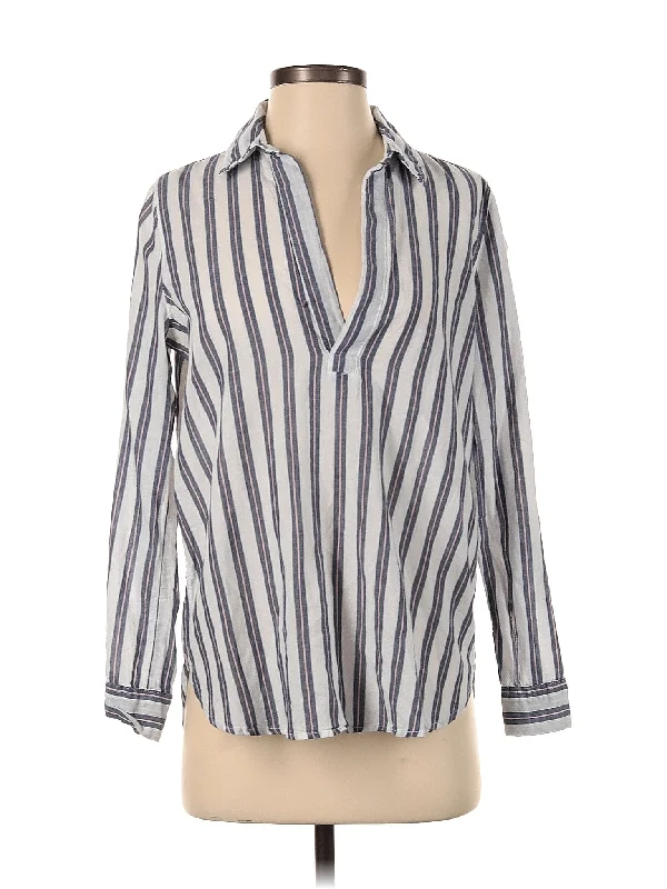 Long Sleeve Blouse Wrap Front Blouse