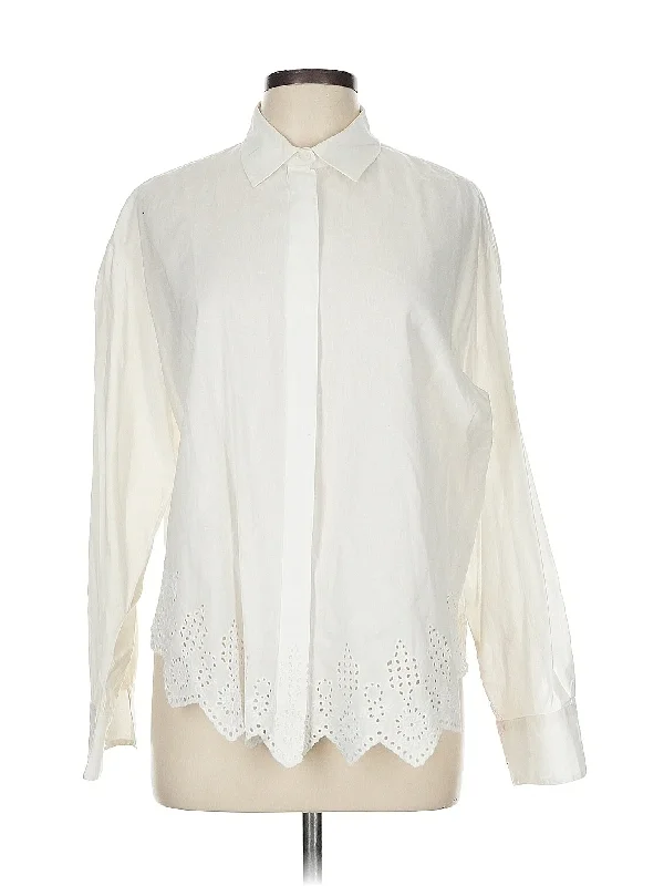 Long Sleeve Blouse Pleated Collar Blouse