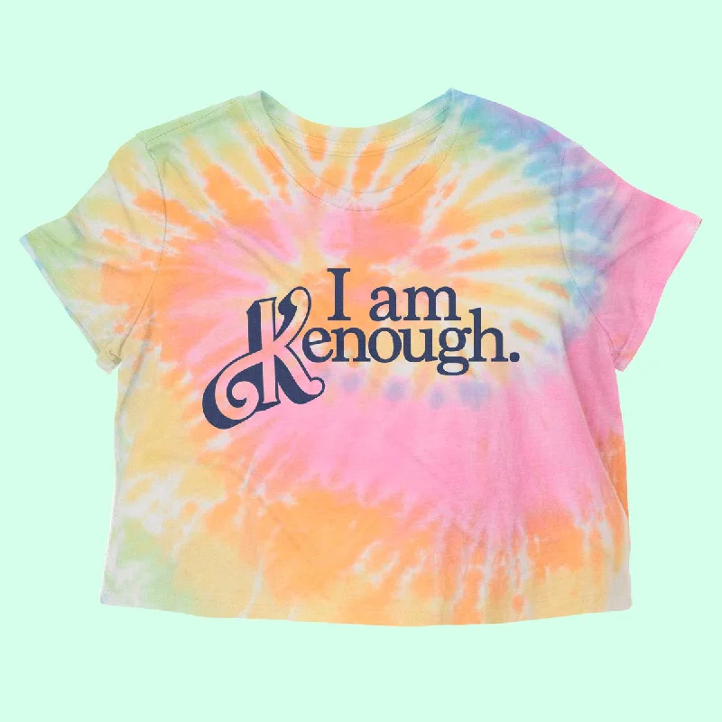 I AM Kenough Tie Dye Women's crop shirt-- Real Fur Shearling Chenille