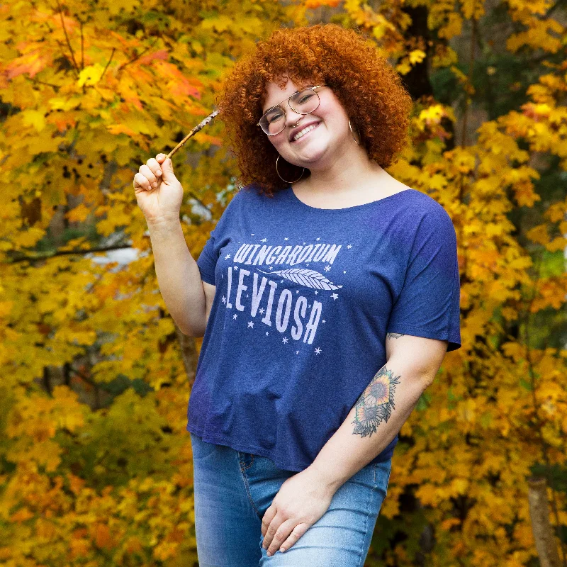 WIGARDIUM LEVIOSA Women's Slouchy Shirt-- Print Jacquard Patchwork