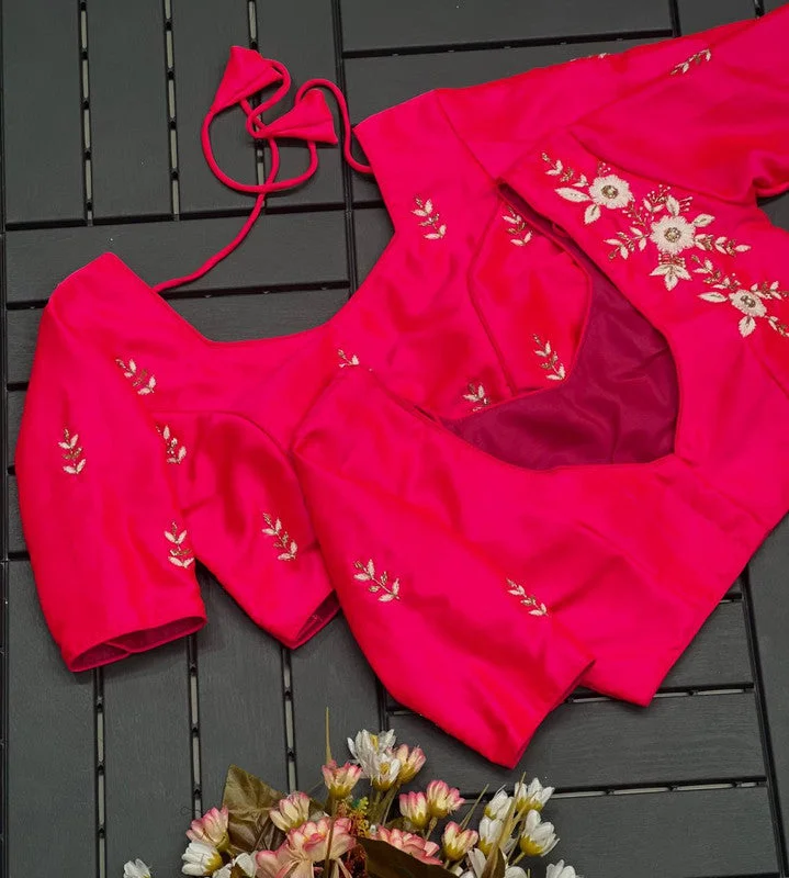 Women's Rani Colour Pure Silk Readymade Blouse Romantic Lace Blouse