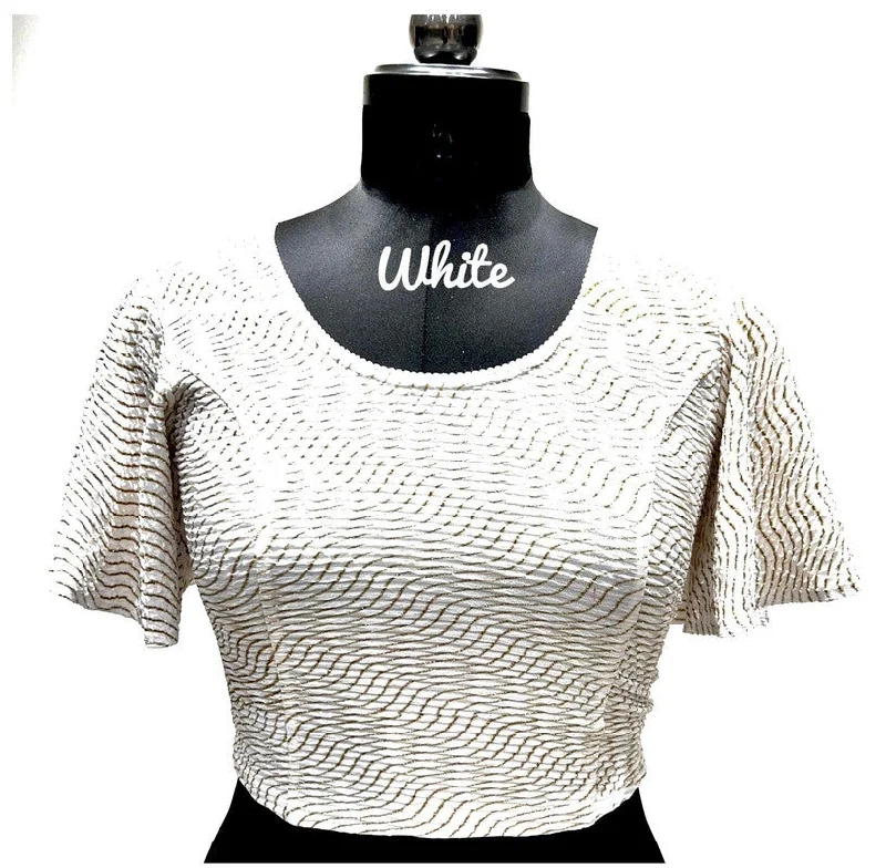 Women's White Colour Foil Lining  Readymade Blouse Elegant Peplum Blouse