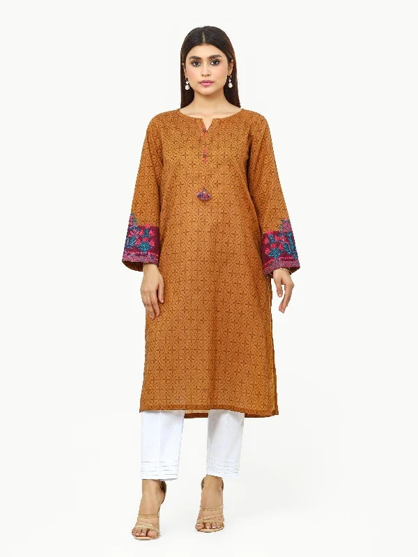 Pret 1Pc Embroidered Khaddar Shirt - EWTKE22-68590-- Mesh Canvas Denim