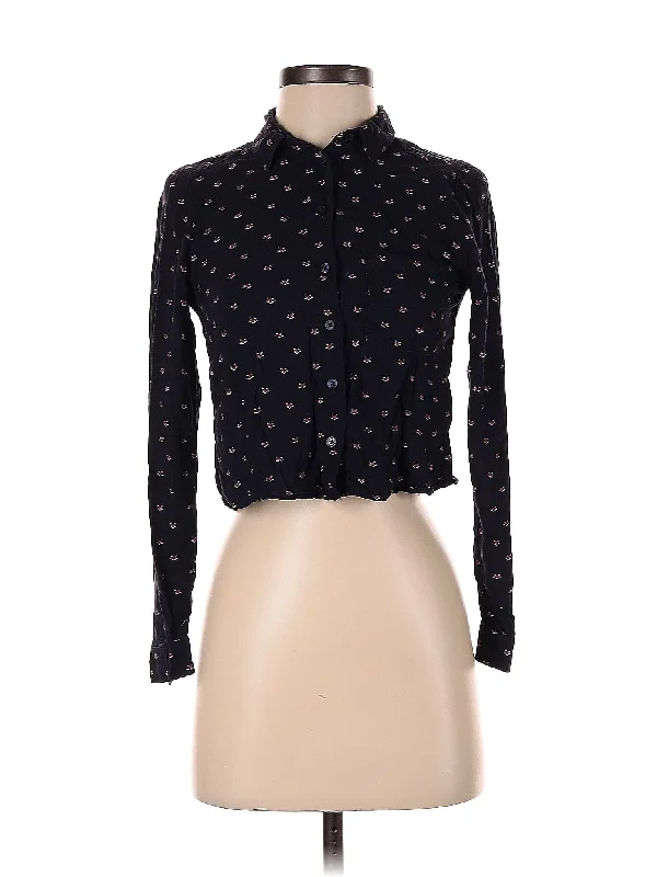 Long Sleeve Blouse Asymmetric Hem Blouse