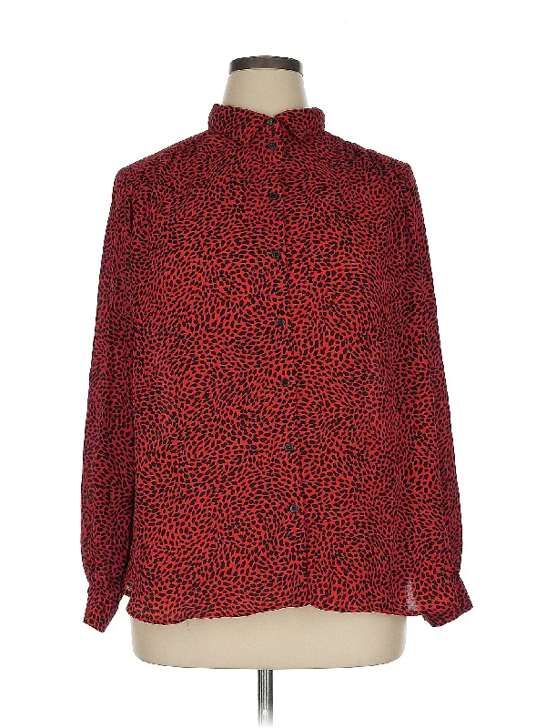 Long Sleeve Blouse Vintage Polka Blouse