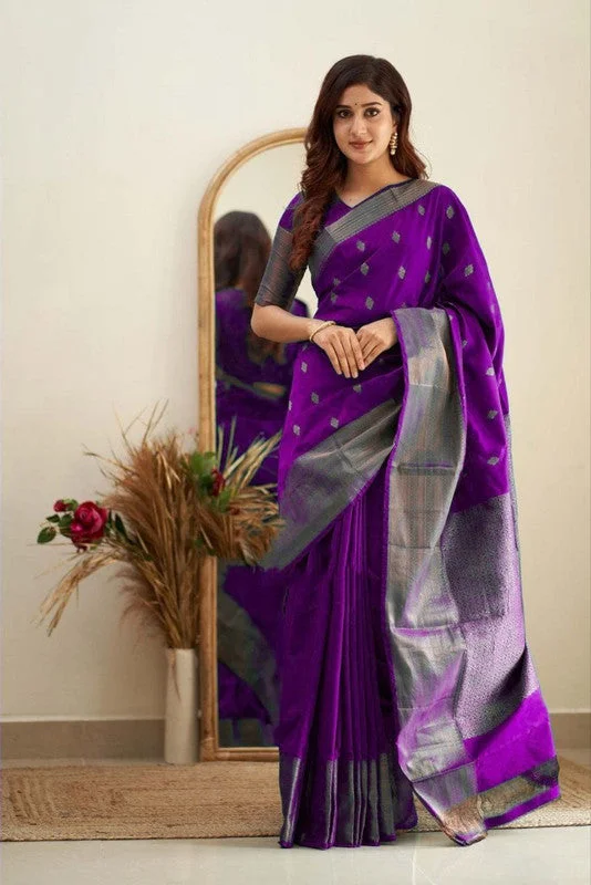Women Banarasi Silk Woven Saree With Blouse Piece Smart Casual Blouse