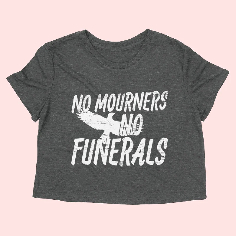 NO MOURNERS NO FUNERALS Women's crop shirt-- Anti-Pilling Machine Wash Handmade