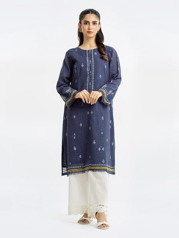Pret 1Pc Embroidered Dobby Shirt - EWTKE23-69341S-- Denim Fabric Leather Fabric Suede Fabric Pret 1Pc Embroidered Dobby Shirt - EWTKE23-69341S-- Denim Fabric Leather Fabric Suede Fabric