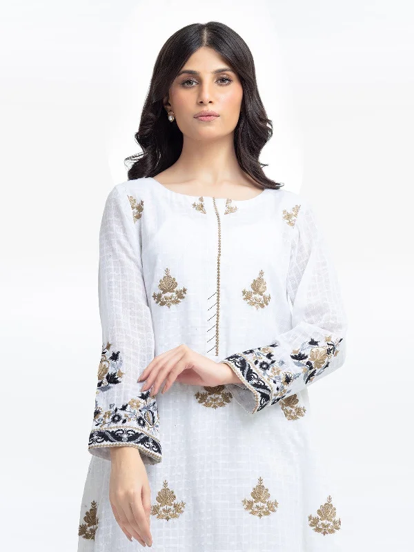 Pret 1Pc Embroidered Dobby Shirt - EWTKE23-69350S-- Plaid T-Shirt Polka Dot Checkered Pret 1Pc Embroidered Dobby Shirt - EWTKE23-69350S-- Plaid T-Shirt Polka Dot Checkered