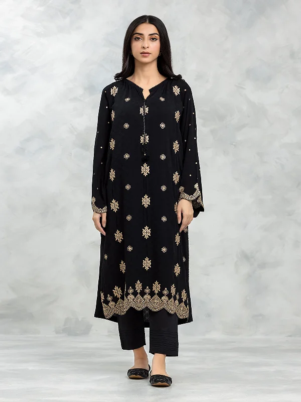 Pret 1Pc Embroidered Dobby Shirt - EWTKE23-69617S-- Ribbed Striped Patterned