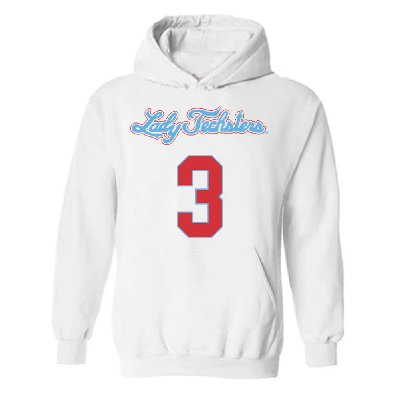 LA Tech - NCAA Women's Basketball : Robyn Lee - Hooded Sweatshirt Sports Shersey Hoodie with Zipper Placket Modern Functional LA Tech - NCAA Women's Basketball : Robyn Lee - Hooded Sweatshirt Sports Shersey Hoodie with Zipper Placket Modern Functional
