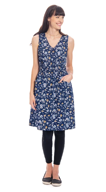 Frankie Dress - cotton - royal blue Square Neckline Feminine