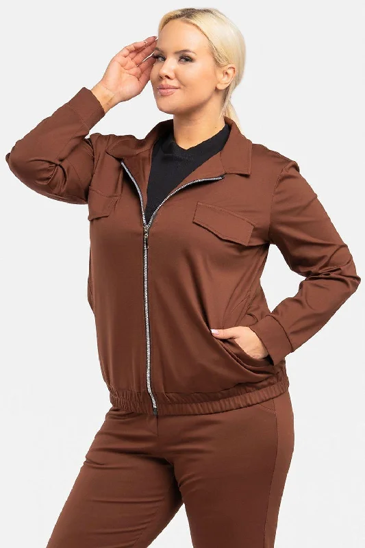 Plus size sweatshirt model 193913 Karko Hoodie with Hem Applique Textured Unique