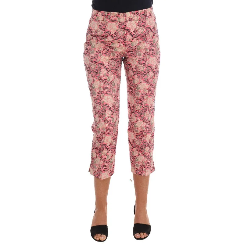 Dolce & Gabbana Elegant Floral Brocade Pants Classic Flared Pants