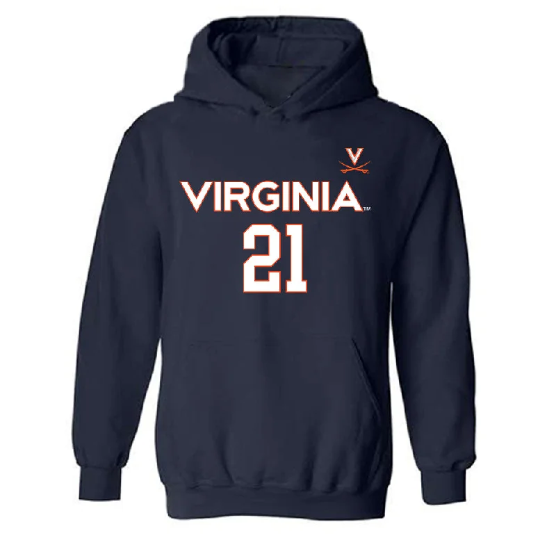 Virginia - NCAA Women's Basketball : Kymora Johnson - Hooded Sweatshirt Replica Shersey Hoodie with Pastel Soft Subtle