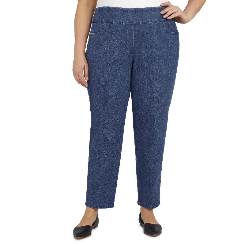 Superstretch Denim Proportioned Short Pants Plus Size Comfy Cargo Trousers
