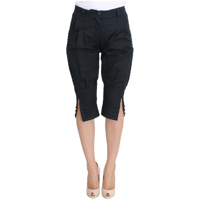 Ermanno Scervino Chic Blue Cotton Casual Pants Soft Stretch Trousers