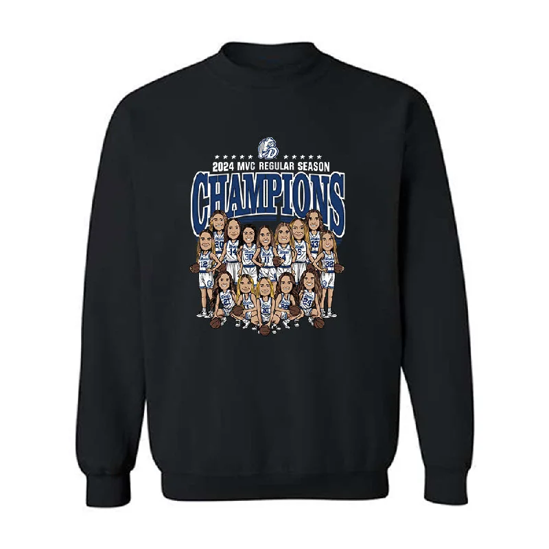 Drake - NCAA Women's Basketball : 2024 Regular Season Champions - Crewneck Sweatshirt Team Caricature Hoodie with Front Slit Layering Stylish Drake - NCAA Women's Basketball : 2024 Regular Season Champions - Crewneck Sweatshirt Team Caricature Hoodie with Front Slit Layering Stylish