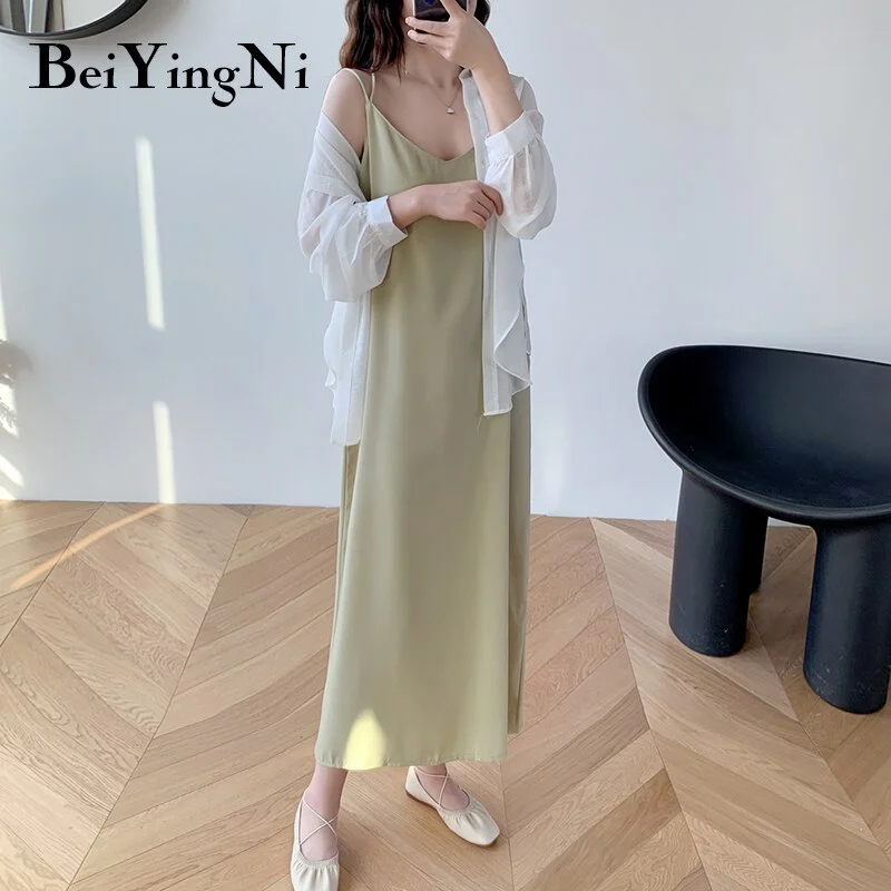 Yipinpay Black Spaghetti Strap Dress Long Casual Backless Basic Chiffon Casual Sexy Korean Elegant Maxi Party Dress Vestidos Tunics Cozy comfortable