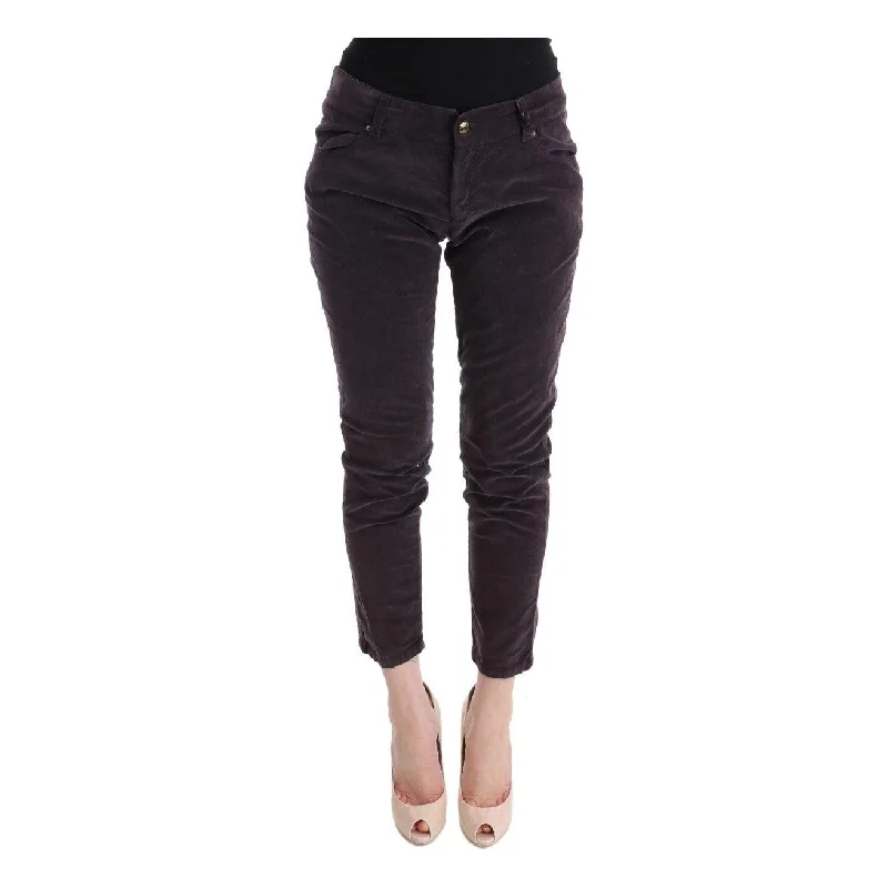 Ermanno Scervino Chic Brown Capri Cropped Cotton Pants Elegant Palazzo Trousers