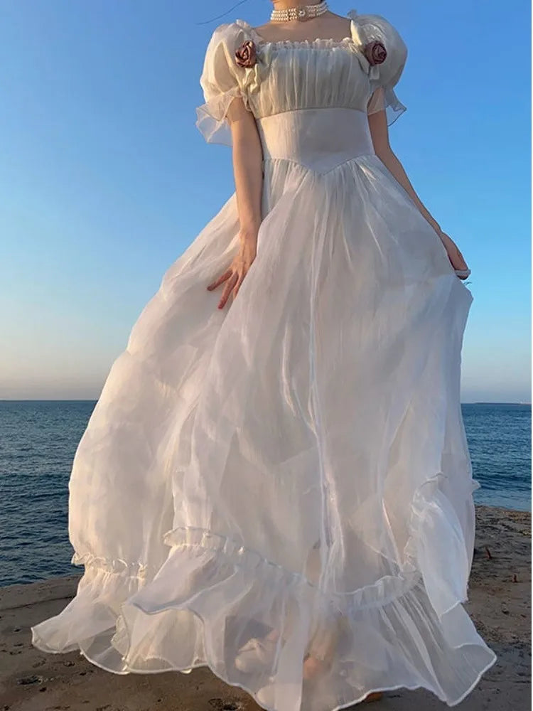 White with flower