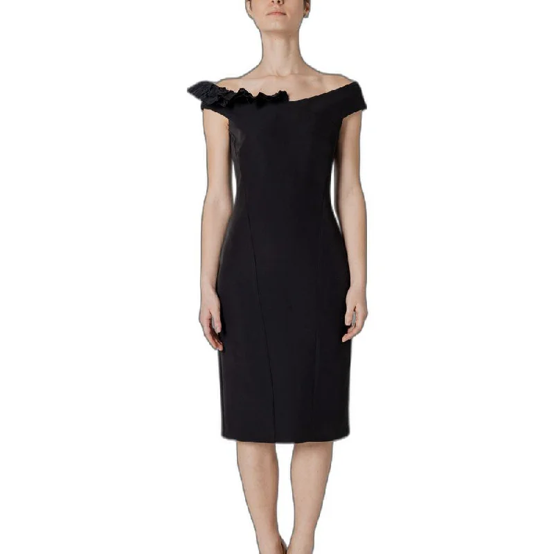 Sandro Ferrone Black Polyester Dress Tunics Trousers formal
