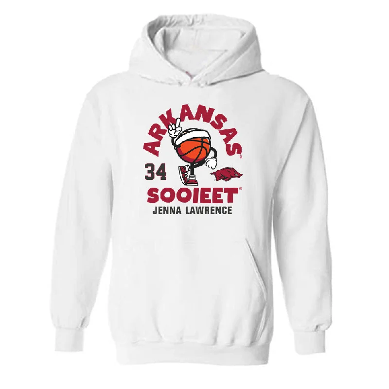 Arkansas - NCAA Women's Basketball : Jenna Lawrence - Hooded Sweatshirt Fashion Shersey Hoodie with Emblem Brand Identity Arkansas - NCAA Women's Basketball : Jenna Lawrence - Hooded Sweatshirt Fashion Shersey Hoodie with Emblem Brand Identity