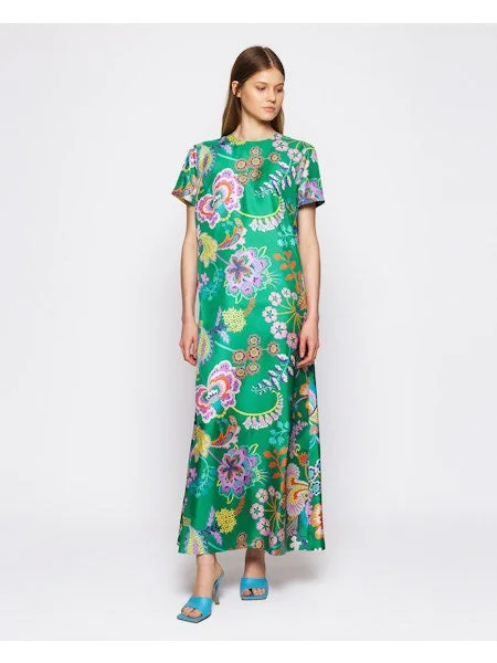 MIRTO 1956 - FLORAL PRINT SILK DRESS Tunics Chinos classic